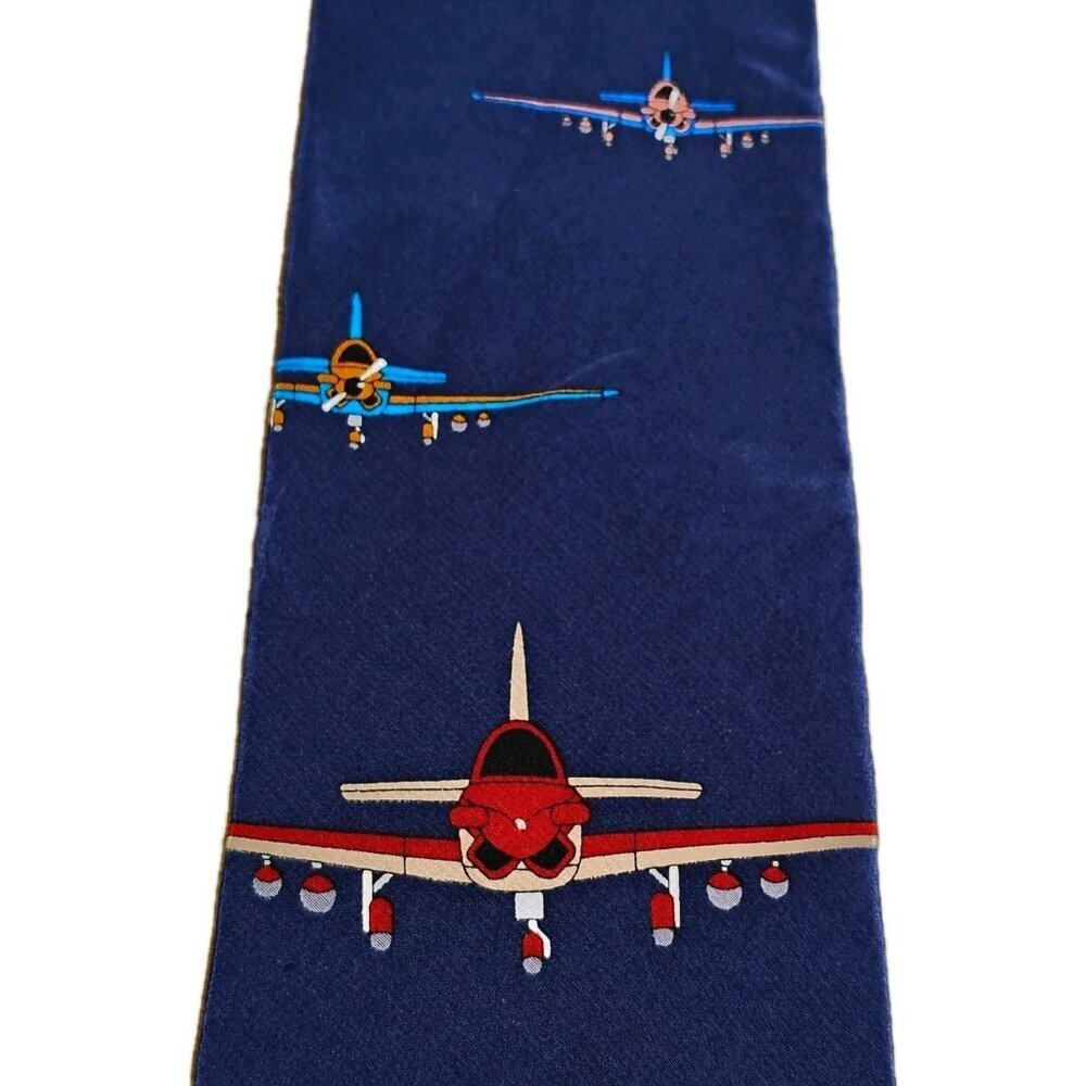 Vicki Davis New York Happy Landing Tie 100% Silk - Picture 3 of 8